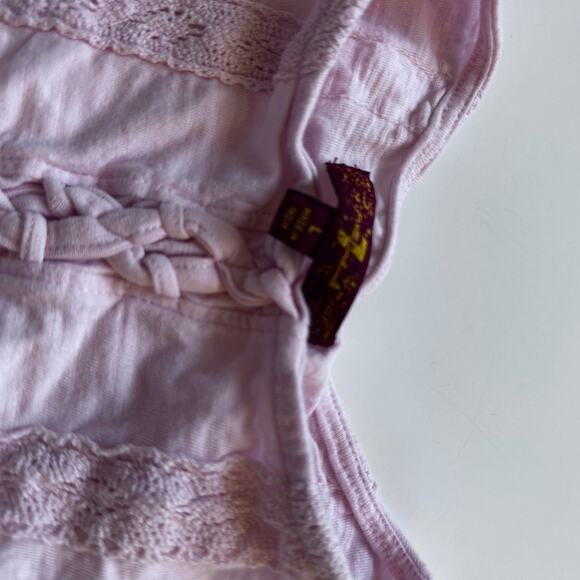 7 For All Mankind Girls' Pink Braided Peplum Top - L - Picture 2 of 3